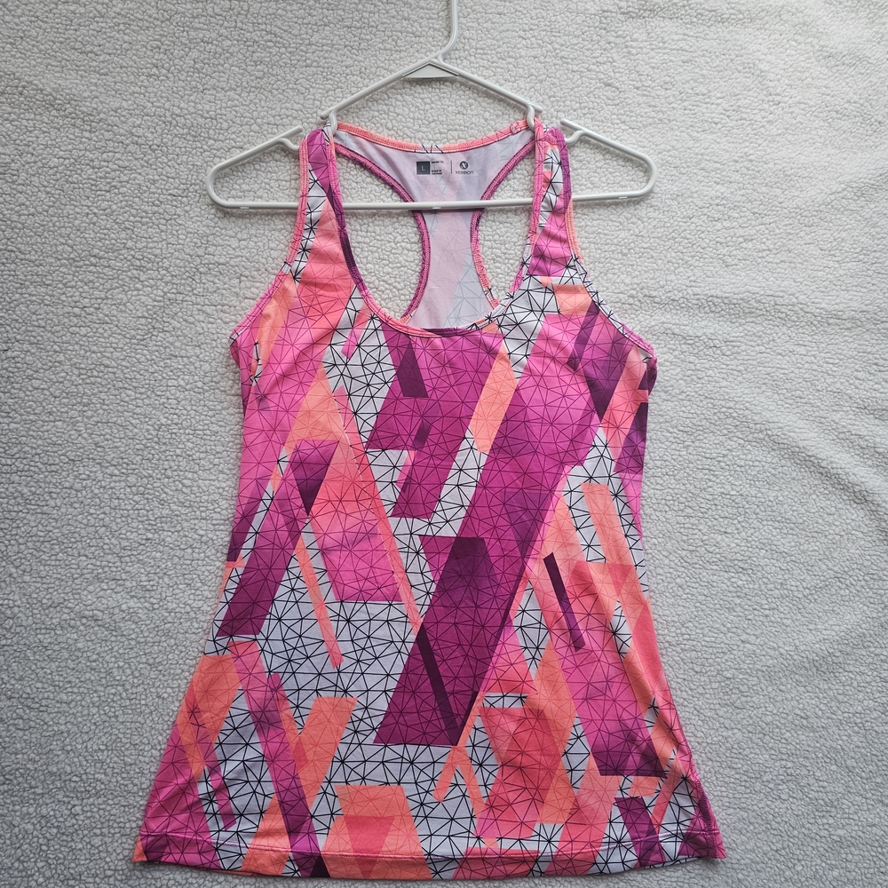 Xersion Pink and Orange Geometric Tank Top